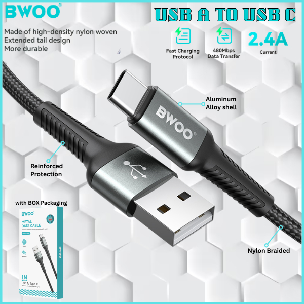 BWOO Kabel Data 2,4A X288C Fast Charging USB A to Type C