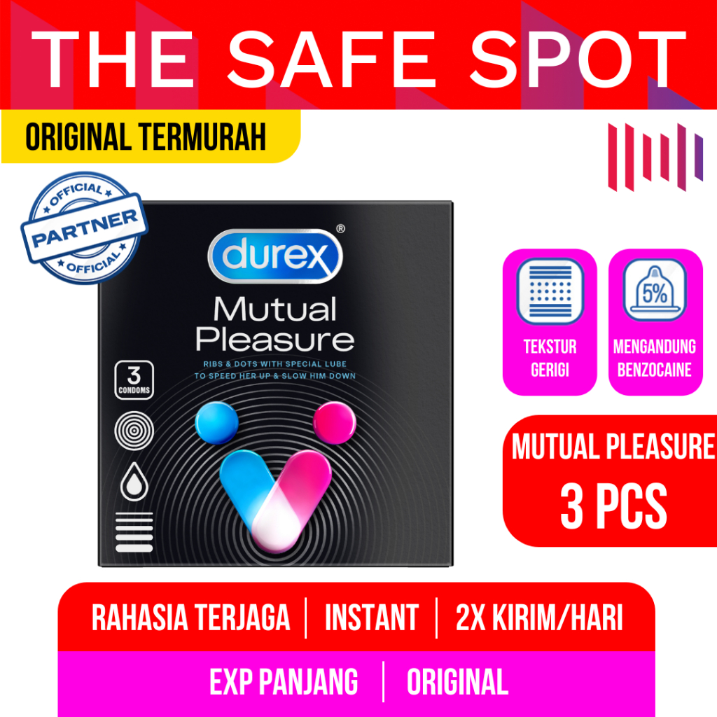 Kondom Durex Mutual Pleasure Bergerigi Isi 3 Super Tipis Rahasia Terjaga Instant Bintaro Tangerang