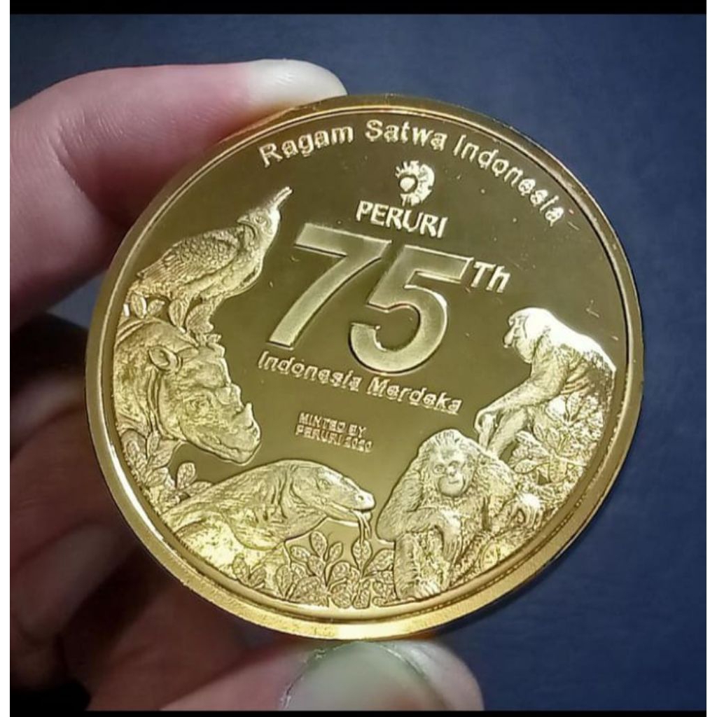 Uang Koin Asli Bersertifikat Peruri Peringatan HUT 75 Tahun Kemerdekaan Indonesia Merdeka Souvenir M