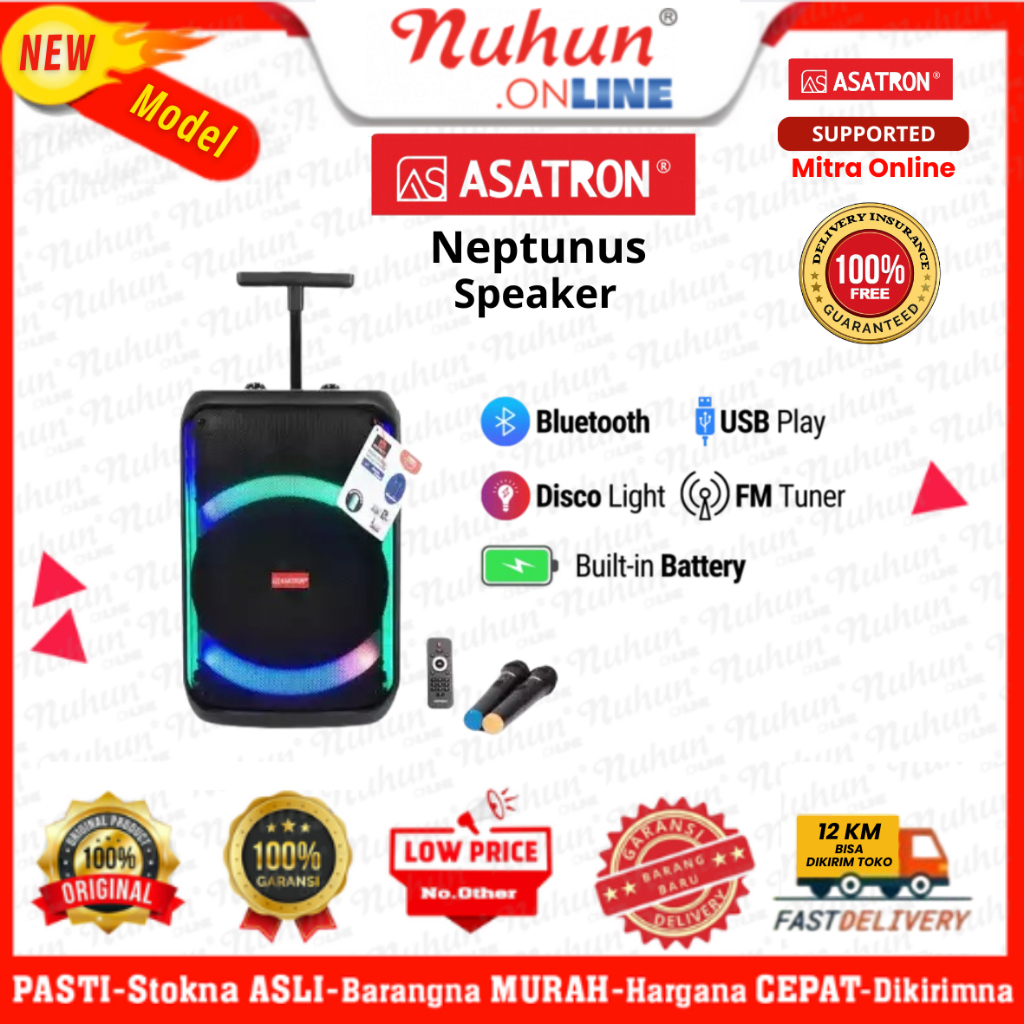 Asatron Speaker  Neptunus Portable Bluetooth Party / Karaoke