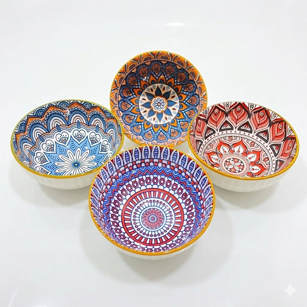 Set Mangkok BOHEMIAN Souvenir Kado Hampers Hadiah Mangkok Jepang Batik