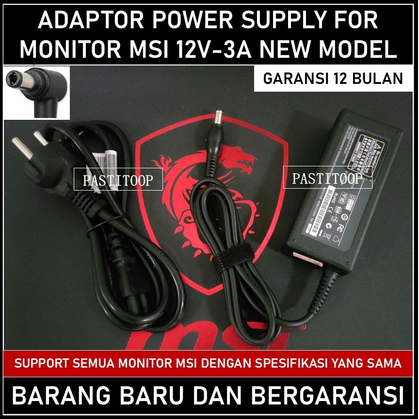 Adaptor power monitor MSI MAG 274F MAG274F 12V 3A Garansi