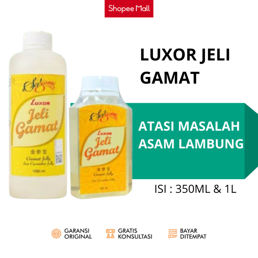 Jelly Gamat Luxor 1 Liter 350ml - Tinggi Kolagen Gamat Emas, Bantu Atasi Masalah Asam Lambung Penyem