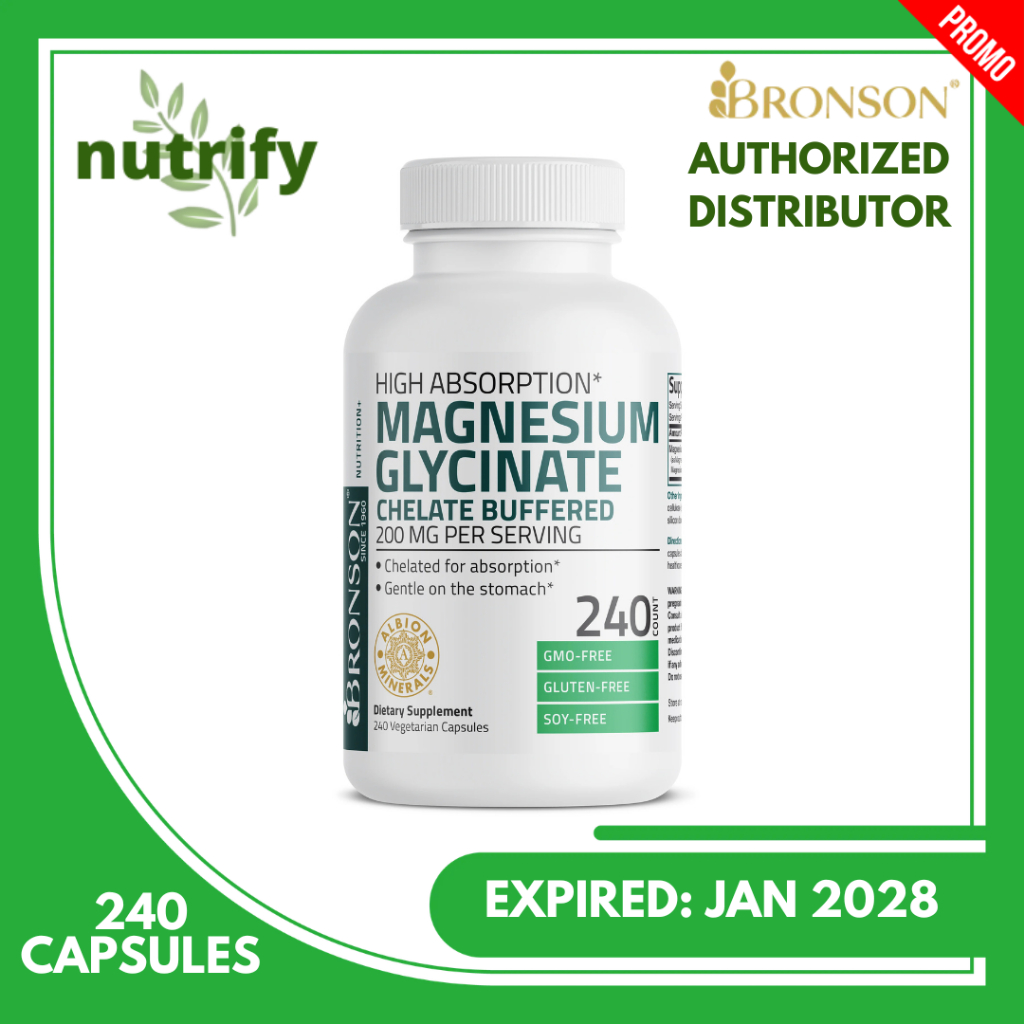 Bronson Magnesium Glycinate 200 mg 240 Kapsul