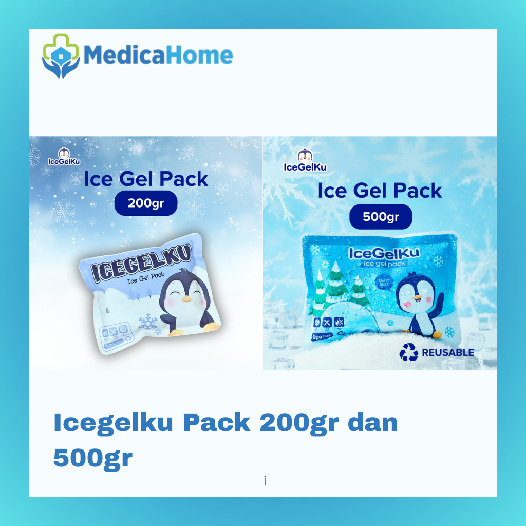 IceGelKu - Ice Gel Kecil 200g 500gr Merk Icegelku - Blue Ice Pack Gel