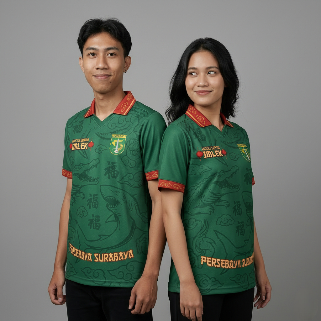 Jersey Polo Suporter Persebaya Bajul Ijo Edisi Imlek Casual Kaos Bola Fans Dewasa Hijau