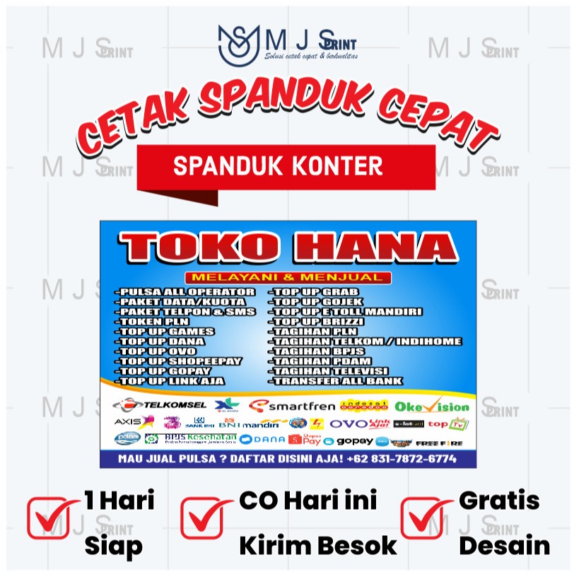 Spanduk Cepat Spanduk Konter Pulsa & Paket Data – Banner Toko HP Siap Cetak