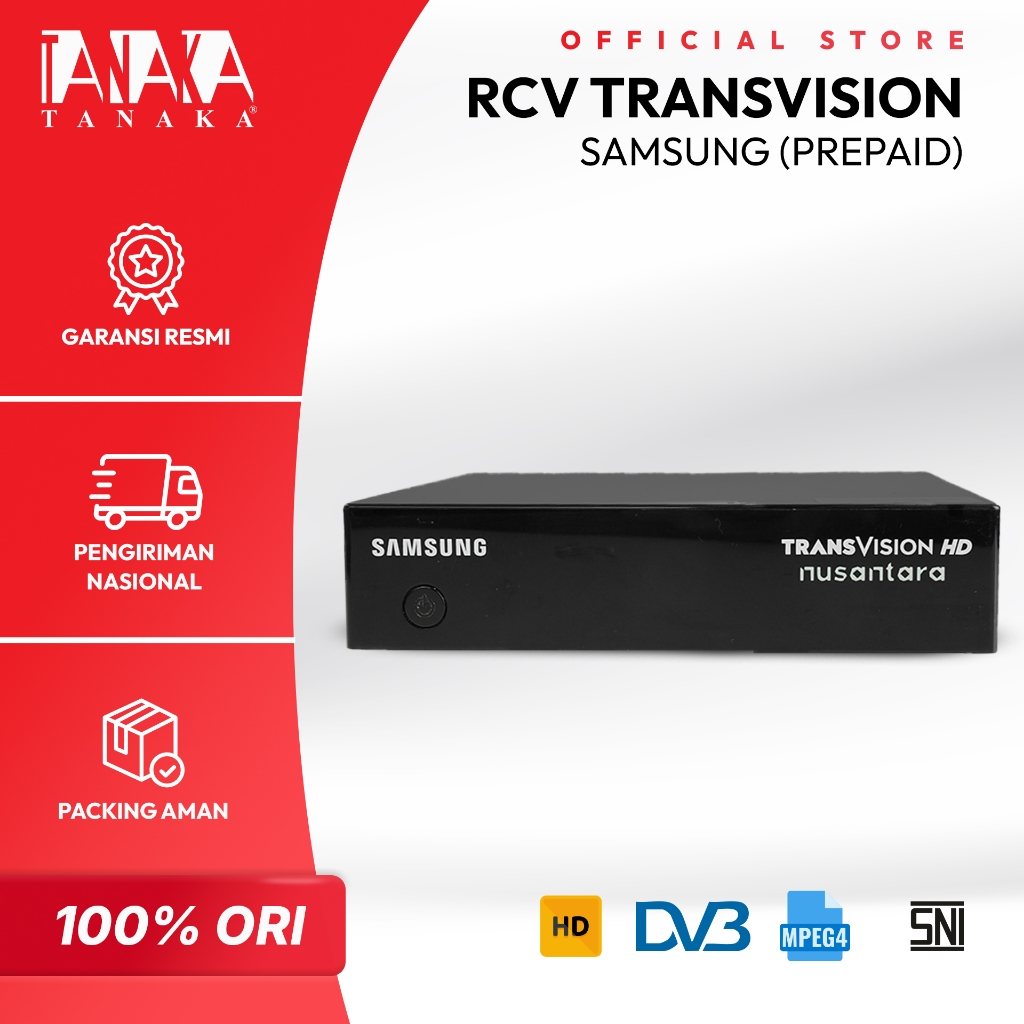 TANAKA RCV Transivision HD Samsung Receiver Set Top Box Type T2 STB Siaran TV Digital Garansi Resmi 