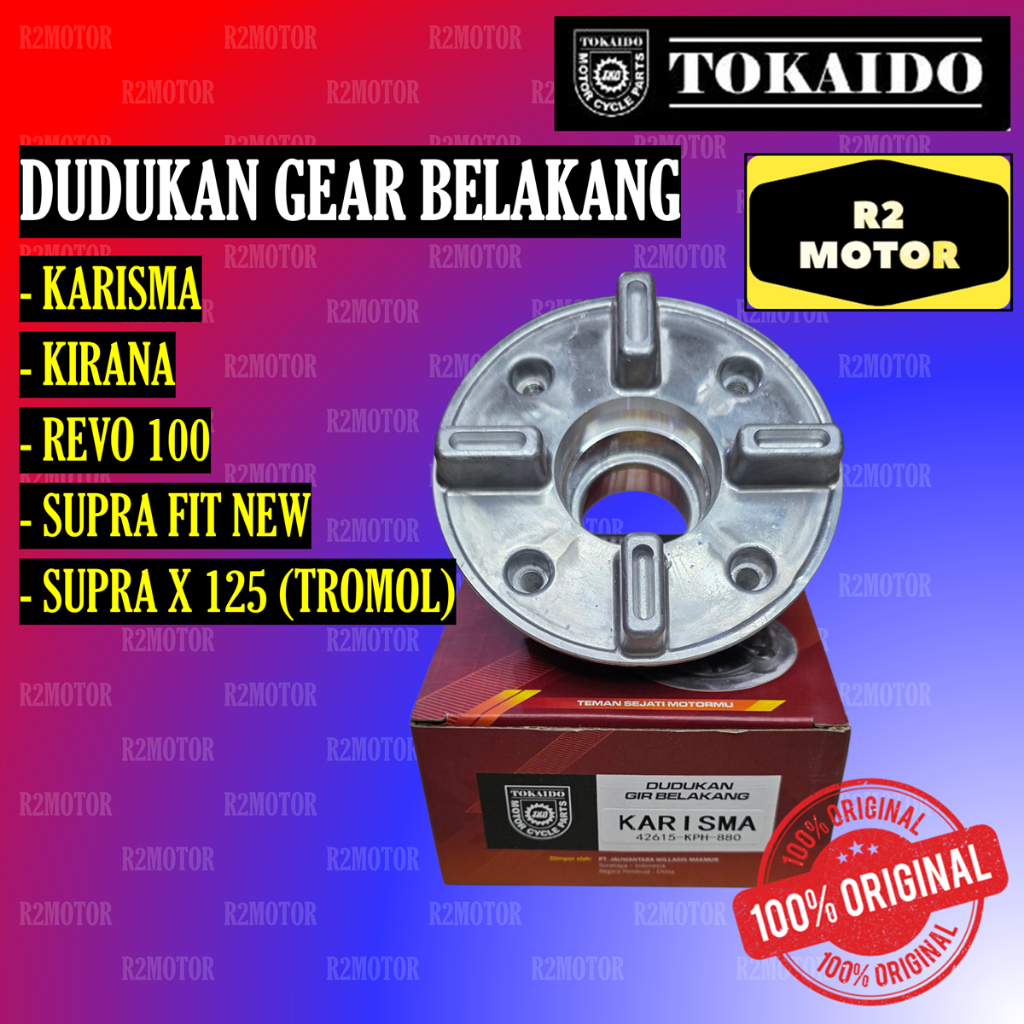 TKD DUDUKAN GIR BELAKANG NAP GEAR KARISMA KIRANA REVO 100 SUPRA FIT NEW X 125 TROMOL ORIGINAL TOKAID