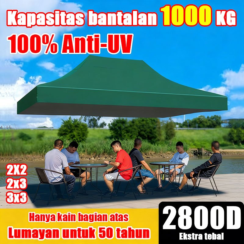 Ekstra Tebal 2800D Terpal Tenda Atap Tenda Lipat Atap Tenda Jualan Tenda Lipat Kain Tenda 2x2/2x3/3x