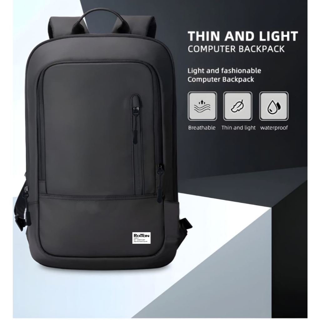 RIXTON Tas backpack laptop ransel pria tas sekolah punggung anti air waterproof ringan dan tipis 819