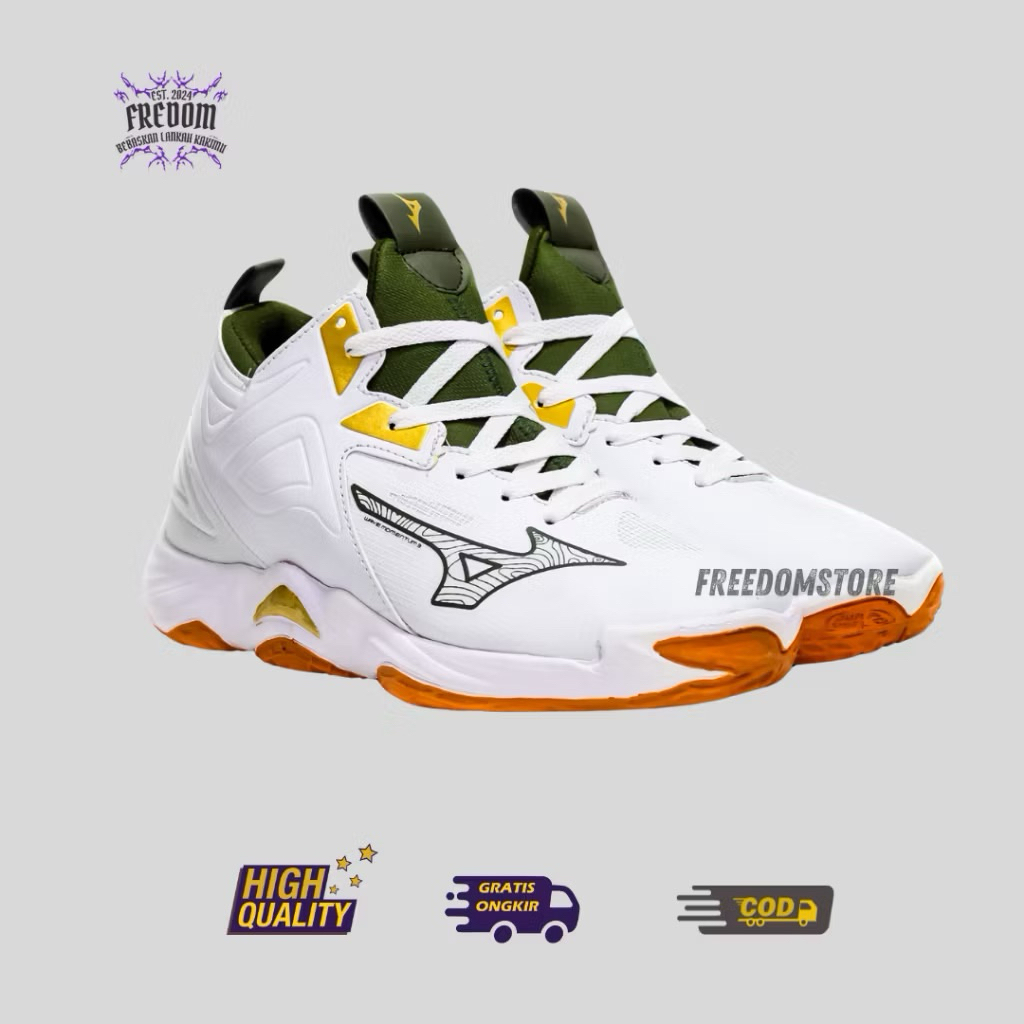 sepatu voly mizuno momentum 3 putih army