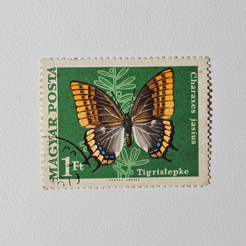 Perangko Serangga Kupu Kupu Hungaria: Scarce Swallowtail Charaxes jasius (Perangko Vintage Klasik 19