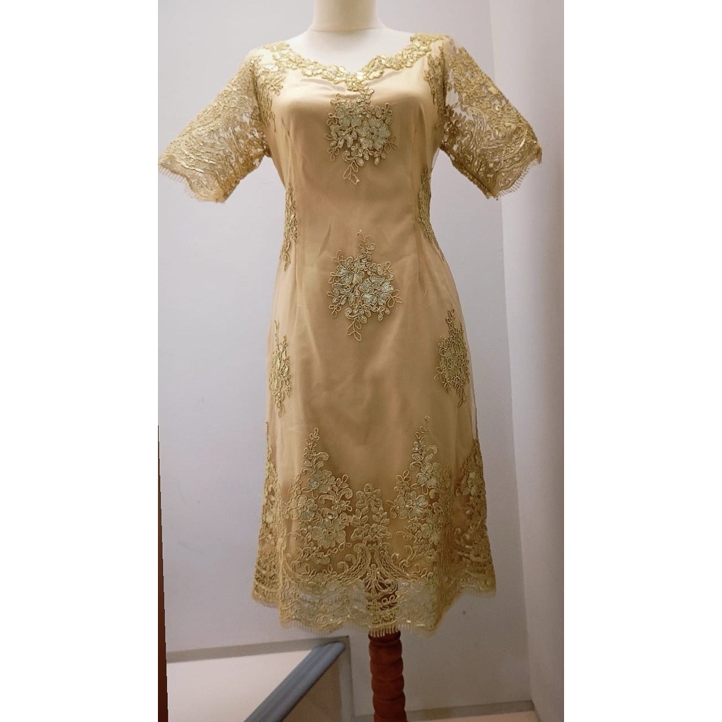 Pre-Loved Gold Party Dress Gaun Pesta Emas