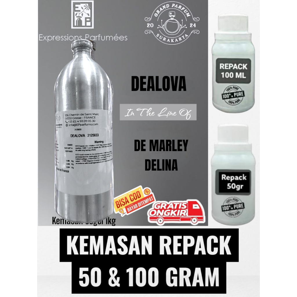 (REPACK) DEALOVA - DEL1NA D3 MARL3Y BY EXPRESSION BIBIT PARFUM MURNI KEMASAN REPACK ORIGINAL PABRIK