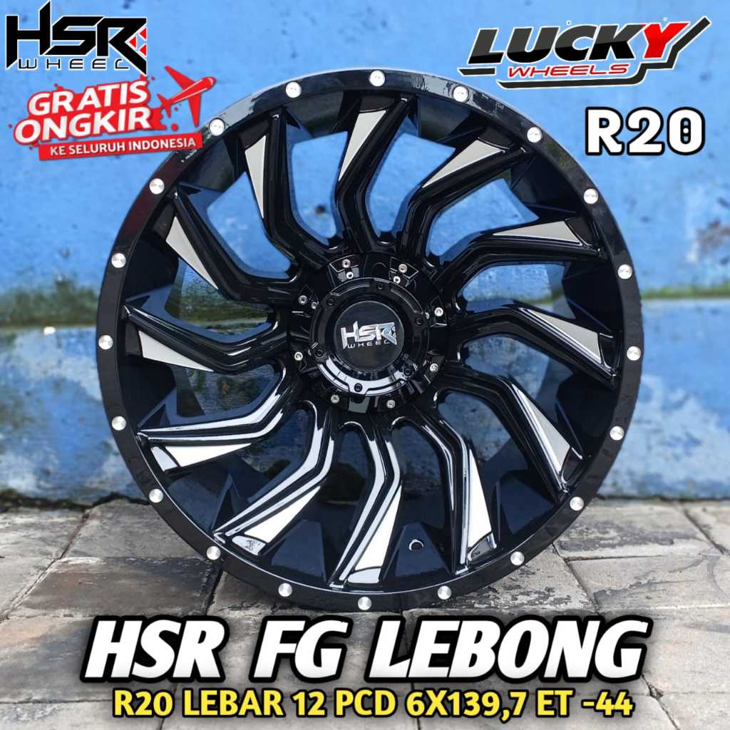 Velg mobil r20 model offroad cocok untuk hilux pajero dll lebar 12 floweformoing merk HSR LEBONG R20