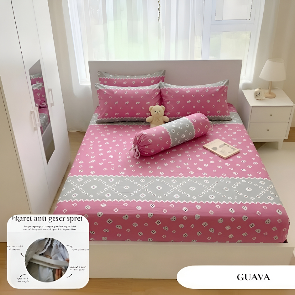 sprei motif batik jumputan ukuran 90x200 cm tinggi 20 cm adem lembut nyaman tidak luntur
