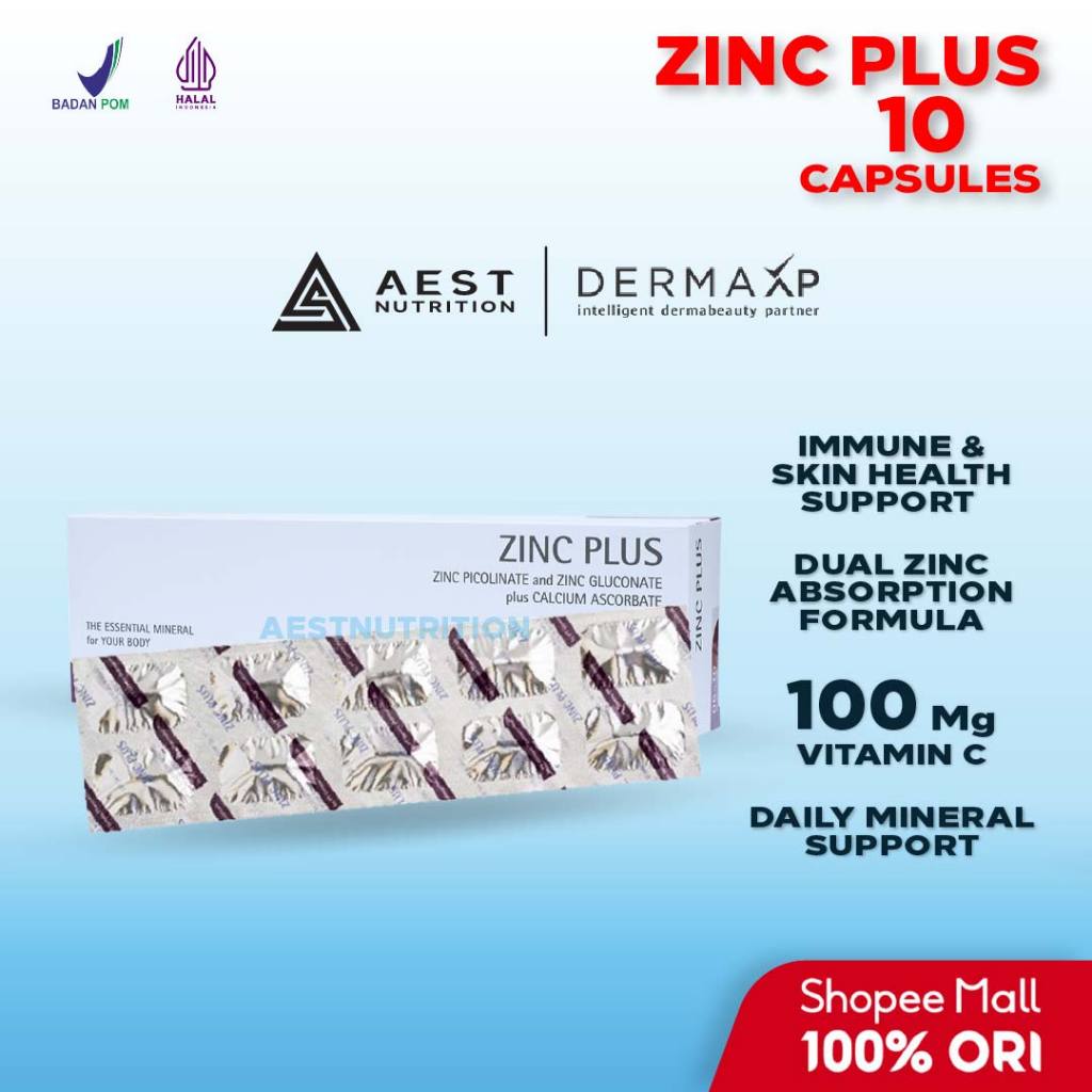 Zinc Plus Vitamin C Strip 10 Kapsul - Zinc Picolinate Gluconate Calcium Ascorbate