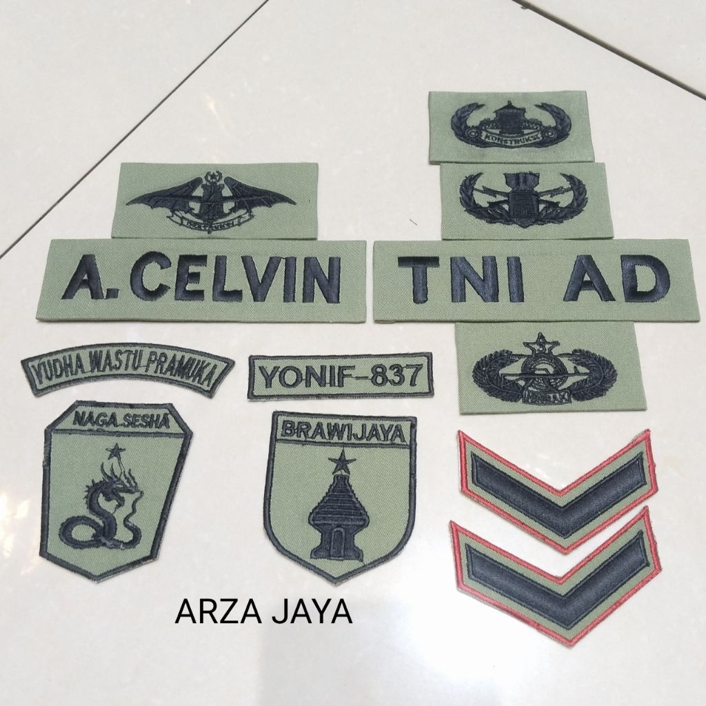 BRIVET/BED PDL TNI AD BARU SAGE/ATRIBUT PDL TNI AD DAN NAMA