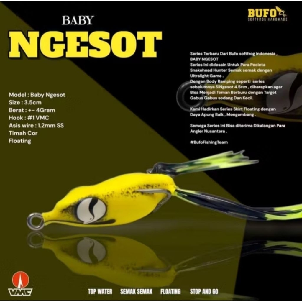 Soft Frogh Bufo Baby Ngesot 3,5cm Top Water