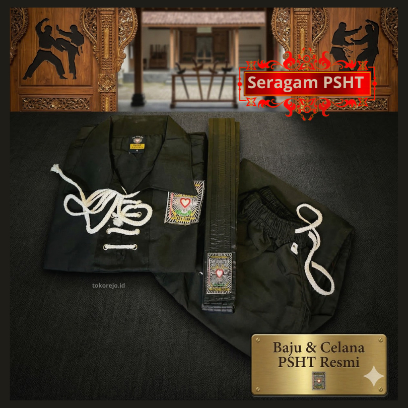 Sakral Siswa Psht Tali + Sabuk - Seragam Pencak Silat Psht - Baju Celana Psht Tali