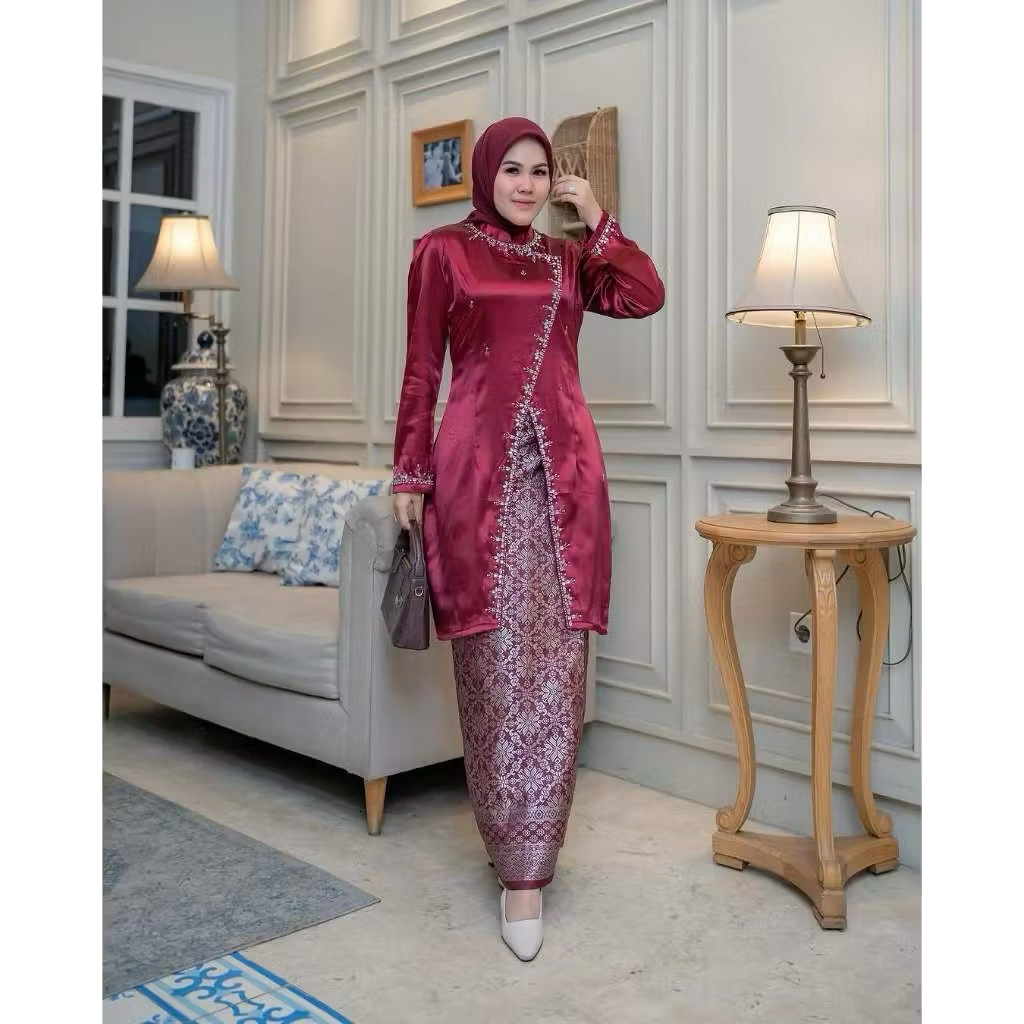 Kebaya Janggan Payet Mutiara / Kebaya Wisuda Mewah Elegan / Kebaya Modern / Kebaya Terbaru Mewah Ele
