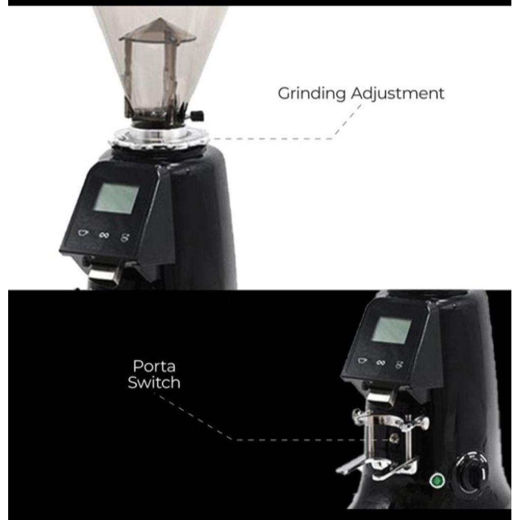 Maquinos E65T Titanium Burr Grinder Kopi Espresso Dosserless_BLACK