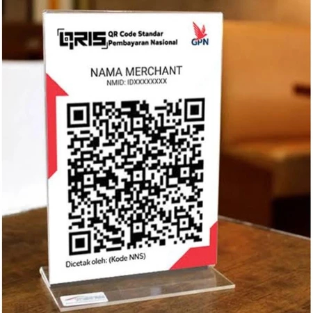 RAC AKRILIK QRIS BAHAN AKRILIK QRIS QR CODE STAND 2MM