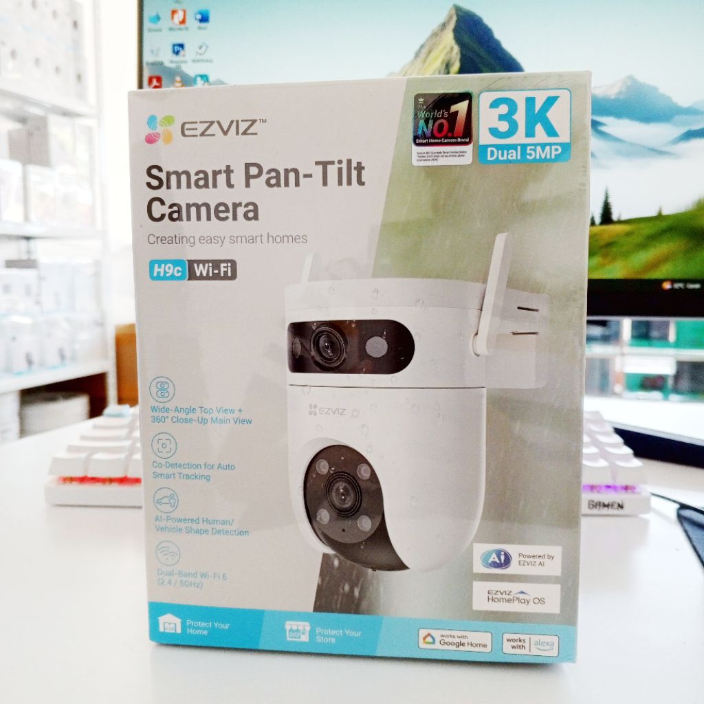 Kamera CCTV EZVIZ H9C 5MP + 5MP Dual Lens 3K Wi-Fi Smart Outdoor Camera CCTV - Kamera Dua Lensa 5MP+