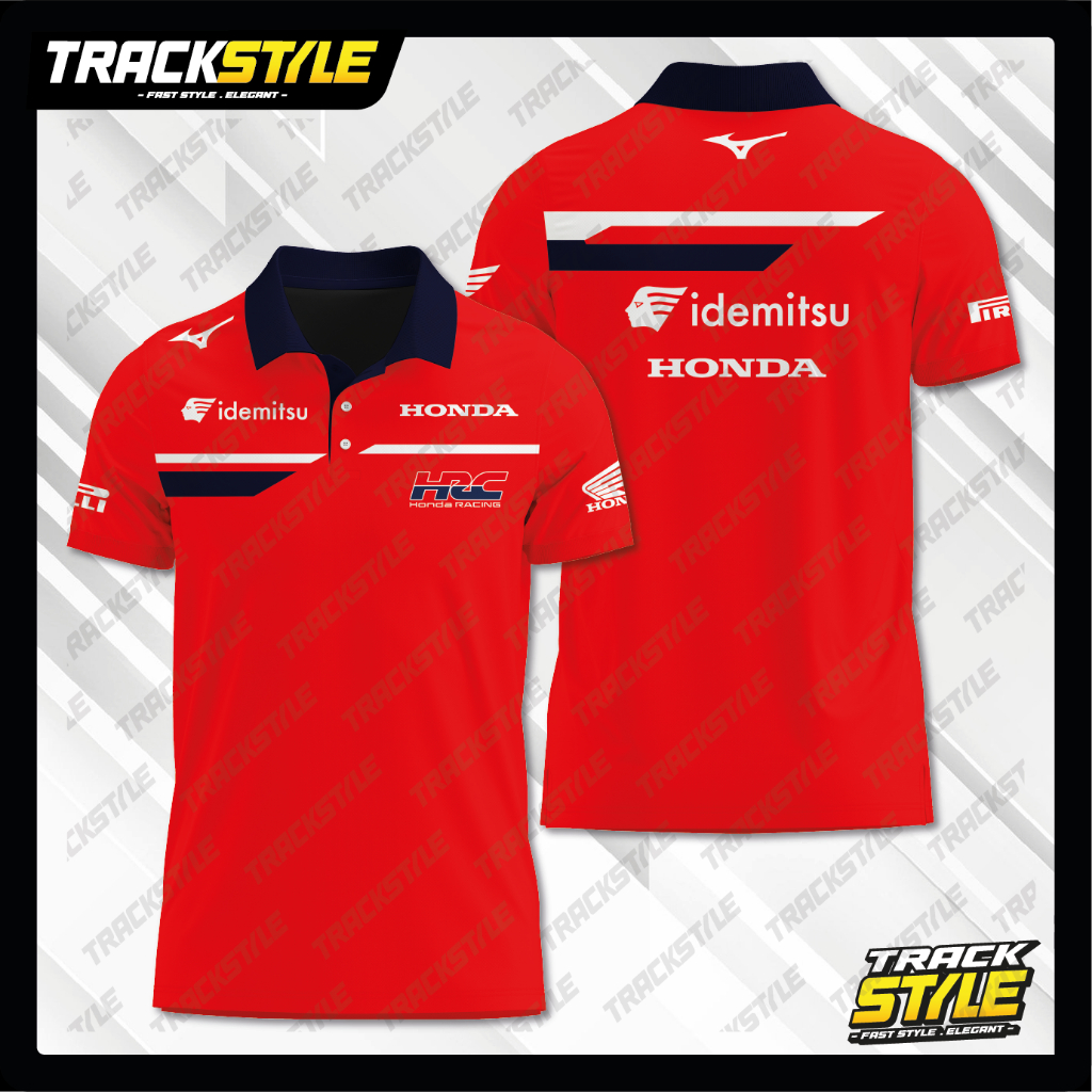 TrackStyle Polo Shirt Honda Team Asia Moto3 2026 Premium Quality Veda Ega Pratama