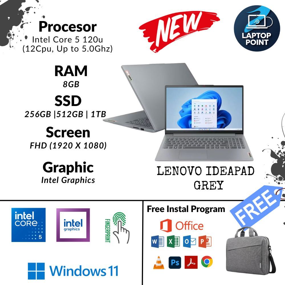 Laptop Baru Lenovo Intel Core i5 1315u ; Core i5 120U 24/1tb