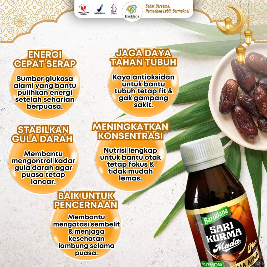 Sari kurma ajwa dan ruthob