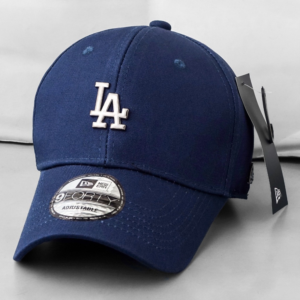Topi LA MLB Baseball Pria Logo Metal Plat Besi Mirror ORIGINAL FULL TAG Pengait Cetekan
