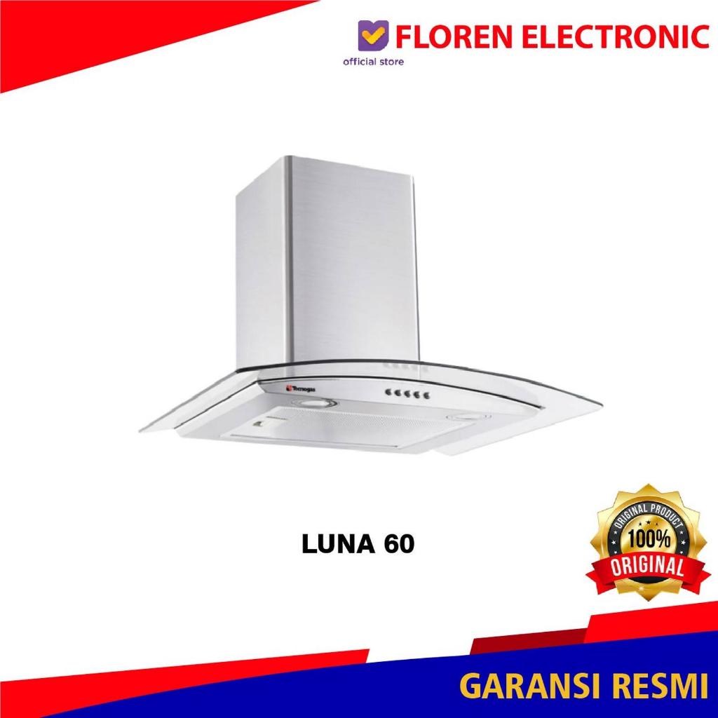 Tecnogas LUNA 60 Chimney - Penyedot Asap Dapur Stainless Steel dengan Glass