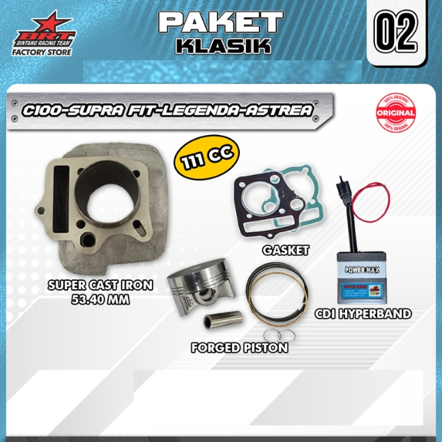 PAKET KLASIK 2 & 7 TOURING BORE UP BRT C100 ASTREA GRAND SUPRA X SUPRA FIT REVO 100 LEGENDA PRIMA WI