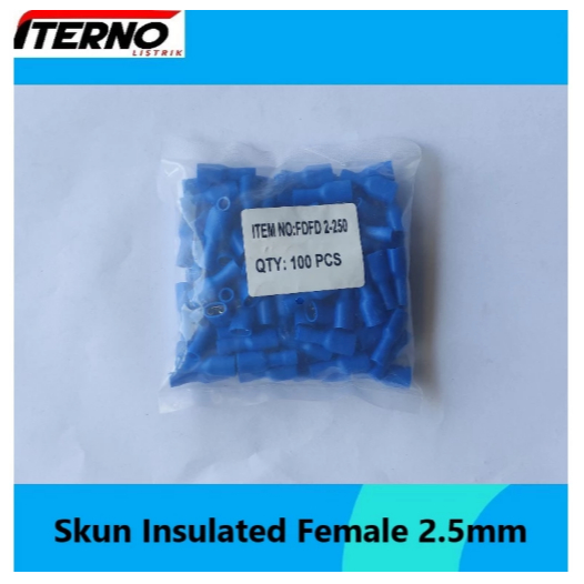 Skun Kabel Fully Insulated Female Disconnects 2.5mm FDFD2-250