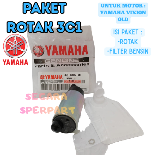PAKET ROTAK + FILTER BENSIN KODE-3C1 YAMAHA MOTOR VIXION OLD KUALITAS ASLI 100% ORIGINAL YAMAHA .