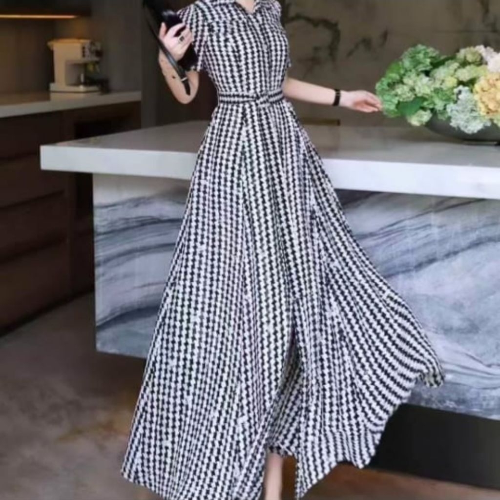 Dress Pesta DR2980/HT Envy Houndstooth Dress + Belt