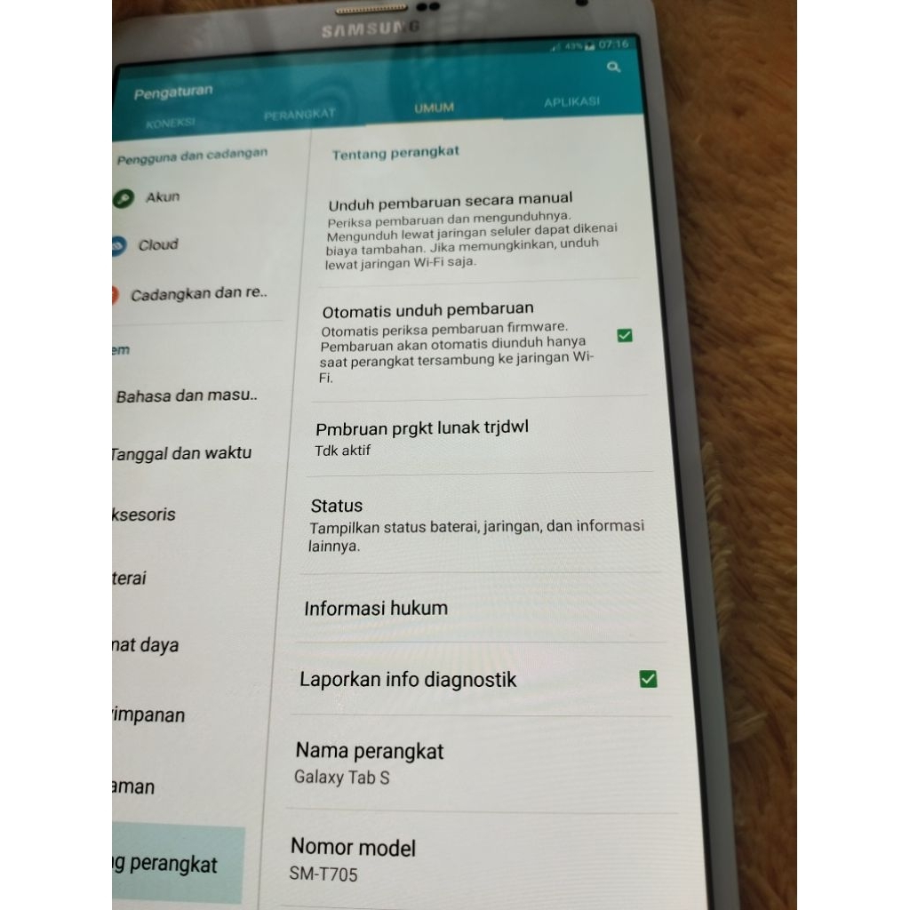 mesin samsung t705 hanya bisa wifi