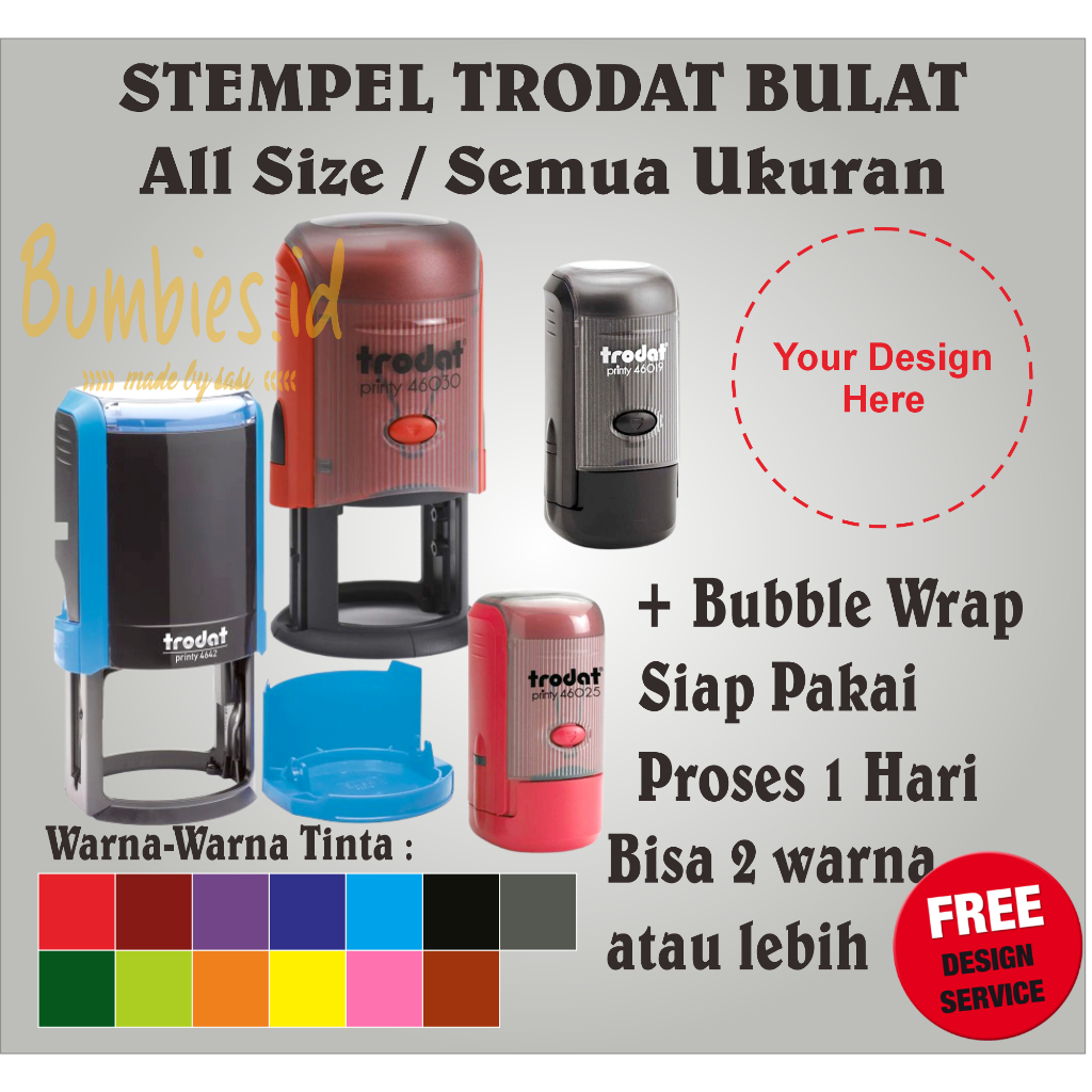 Stempel Trodat Bulat | Stempel Praktis | Stempel otomatis | Bulat Kecil | Bulat Besar Lingkaran | St