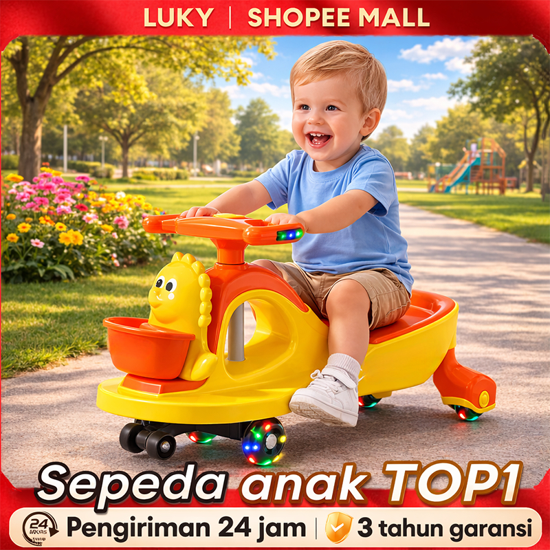 LUKY YOYO CAR Mobil Dorong Anak Mainan Mobil Dorong Ride Ada Musik Dan Lampu Duduk Mobil Mobilan Ana