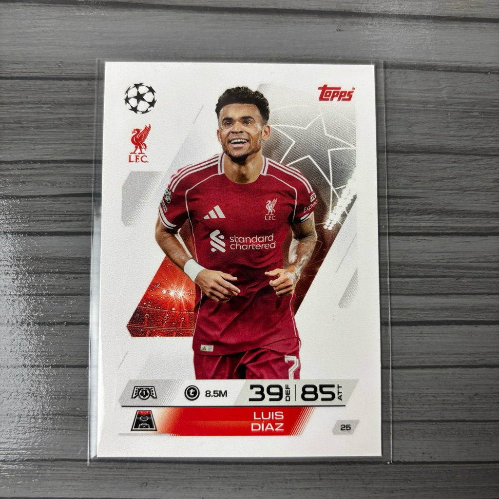 Kartu Bola Luis Diaz Topps Match Attax 2025 2026 Liverpool