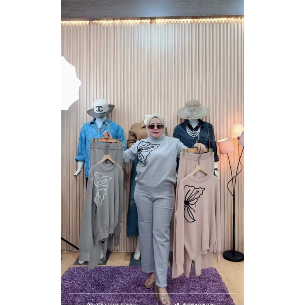 ONE SET KNIT WANITA IMPORT PREMIUM