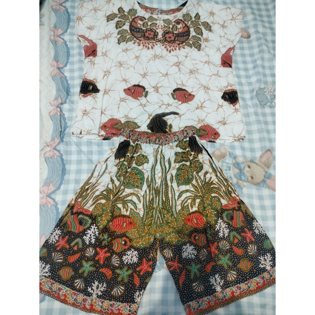 Setelan Batik Baju Tidur Wanita / Piyama Batik Preloved