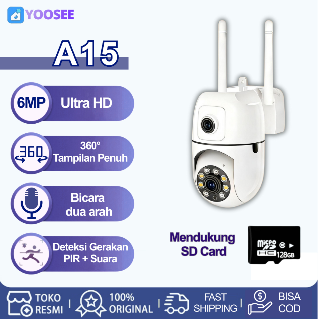Kamera Ipcam cctv APP YOOSEE 1080P Indoor cctv mini sambung antiair rotate 360 Aplikasi YOOSEE