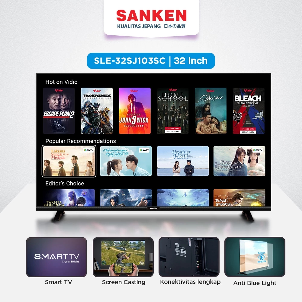 Sanken TV 32" FHD Smart TV 32 Inch SLE-32SJ103SC