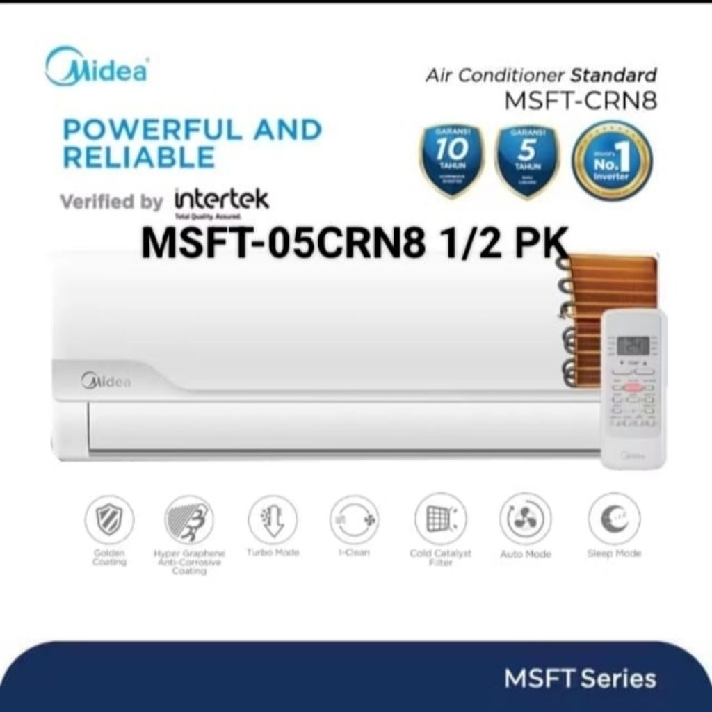 AC Midea MSFT 05CRN8 1/2 PK 0,5 PK Low Watt + pasang