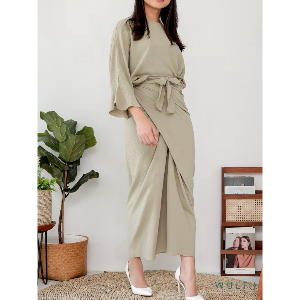 dress lebaran sage green/ baju lebaran/dress