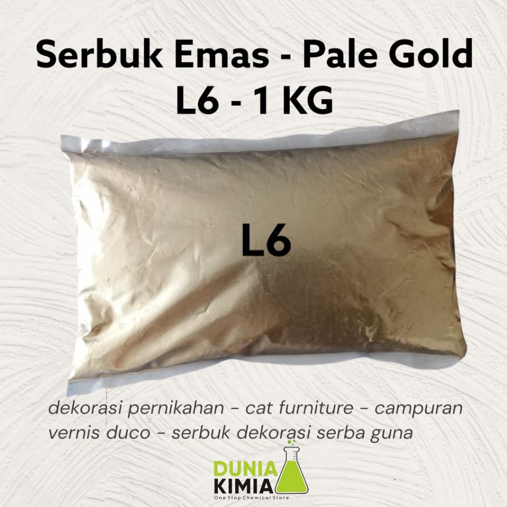 Serbuk Emas L6 - Rich Pale Gold - 1KG - Bubuk Emas Dekorasi Pelaminan - Cat Dekorasi Serbaguna