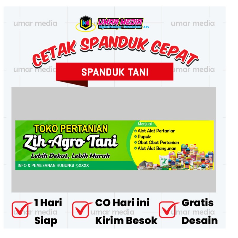 1 Hari Jadi Spanduk Toko Tani – Banner Jual Bibit, Pupuk, Alat Pertanian